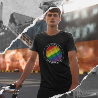 #antifasticker T-Shirt "LGBTQIA" (schwarz, Unisex, verschiedene Ausführungen)